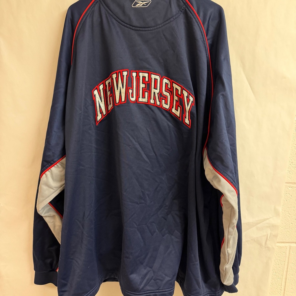 Reebok VTG Retro New Jersey Nets Basketball Jacket 4XL Snap Player Issued Warm